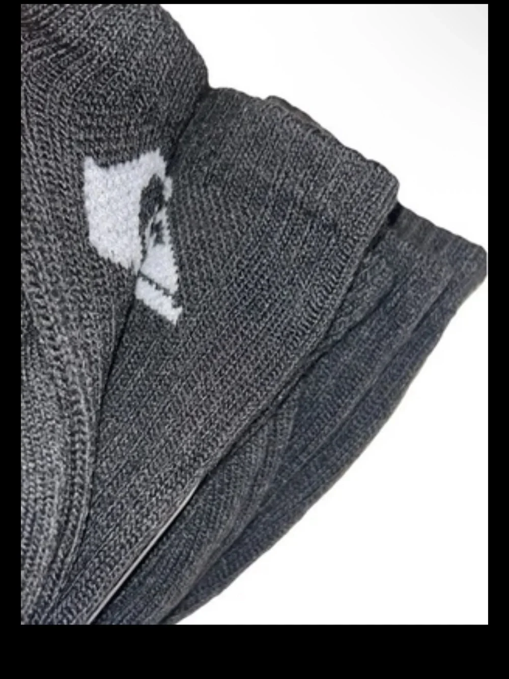 Quicksilver Crew Socks 8 Pair Men's 8-12.5 Black White w Logo Surf Ride NEW Cush